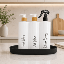 Load image into Gallery viewer, 500ml Refillable Kitchen Bottle Pump and Spray Set - Love and Labels