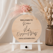Load image into Gallery viewer, 600mm round Wooden Signage for Events, Weddings - Love and Labels