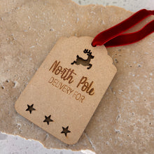 Load image into Gallery viewer, personalised christmas gift tags wooden tag with name label