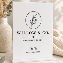 Load image into Gallery viewer, A5 Acrylic Market Stall Business Sign - Love and Labels