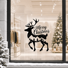 Load image into Gallery viewer, Christmas Reindeer Shop Window Decal - Love and Labels