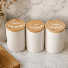 Load image into Gallery viewer, Coffee Tea Sugar Labels for Kitchen Canisters - Love and Labels