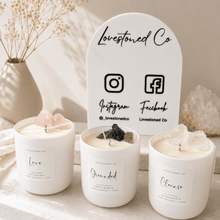 Load image into Gallery viewer, Personalised Acrylic Market Stall Sign with Logo & Social Media Details - Love and Labels
