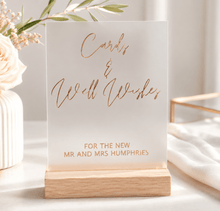 Load image into Gallery viewer, Personalised Cards & Gifts Sign | Acrylic Wishing Well Sign - Love and Labels