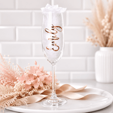 Load image into Gallery viewer, Personalised Champagne Glass Decals | Bridesmaid Name Labels - Love and Labels