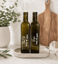 Load image into Gallery viewer, Personalised Oil & Vinegar Bottle Labels – Heart & Leaf Design - Love and Labels