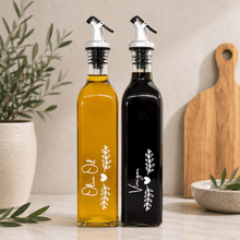 Load image into Gallery viewer, Personalised Oil & Vinegar Bottle Labels – Heart & Leaf Design - Love and Labels