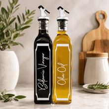 Load image into Gallery viewer, Personalised Oil & Vinegar Bottle Labels – Modern Bordered Design - Love and Labels