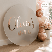 Load image into Gallery viewer, Personalised Round Acrylic Circle - Love and Labels