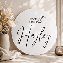 Load image into Gallery viewer, Personalised Round Acrylic Sign | Custom Event Signage - Love and Labels