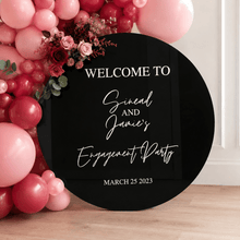 Load image into Gallery viewer, Personalised Round Acrylic Sign | Custom Event Signage - Love and Labels