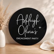 Load image into Gallery viewer, Personalised Round Acrylic Sign | Custom Event Signage - Love and Labels