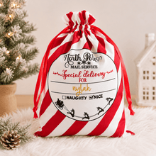 Load image into Gallery viewer, Personalised Santa Sack - Candy Cane - Love and Labels