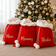 Load image into Gallery viewer, Personalised Santa Sacks - Velvet - Love and Labels