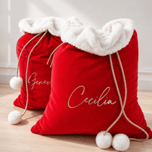 Load image into Gallery viewer, Personalised Traditional Red Santa Sack - CLEARANCE - Love and Labels