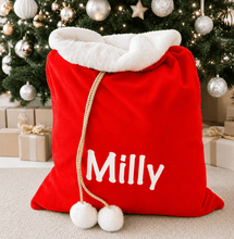 Load image into Gallery viewer, Personalised Traditional Red Santa Sack - CLEARANCE - Love and Labels