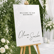 Load image into Gallery viewer, Personalised Wedding Welcome Sign | A1 Acrylic Wedding Sign - Love and Labels