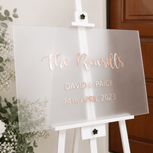 Load image into Gallery viewer, Personalised Wedding Welcome Sign | A1 Acrylic Wedding Sign - Love and Labels