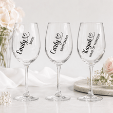 Load image into Gallery viewer, Personalised Wedding Wine Glass Name Decals - Love and Labels
