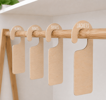 Load image into Gallery viewer, Wooden Wardrobe Divider Plus Custom Label - Love and Labels