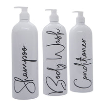 Load image into Gallery viewer, 1L Refillable Shampoo Bottles, refillable bathroom bottles, shampoo conditioner bottles - Love and Labels