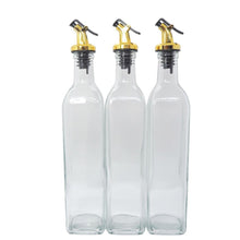 Load image into Gallery viewer, 500ml Glass Oil Bottle, glass oil bottle with pourer, oil and vinegar labels- Love and Labels