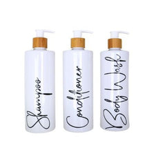 Load image into Gallery viewer, shampoo bottle, shampoo and conditioner bottles- Love and Labels
