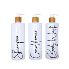 Load image into Gallery viewer, shampoo bottle, shampoo and conditioner bottles- Love and Labels