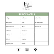 Load image into Gallery viewer, fridge organisation, custom vinyl labels - Love and Labels