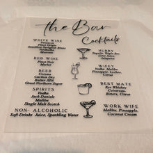Load image into Gallery viewer, A4 Acrylic Bar Menu Sign - Love and Labels