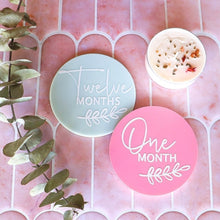 Load image into Gallery viewer, Acrylic Baby Milestone Discs - 12 Month Set - Love and Labels
