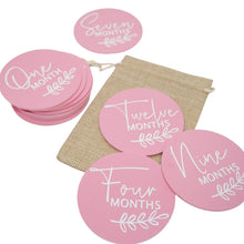 Load image into Gallery viewer, Baby Milestone Discs, baby announement - love and labels