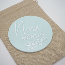 Load image into Gallery viewer, Baby Milestone Discs, baby announement - love and labels