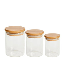 Load image into Gallery viewer, bamboo glass spice jar, spice jars - Love and Labels
