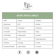 Load image into Gallery viewer, spice jar labels australia, spice labels, pantry organisation labels- Love and Labels