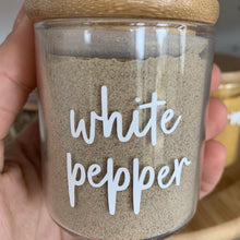 Load image into Gallery viewer, Custom Spice Jar Labels featured on Labelled Jars, Glass Spice Jars- Love and Labels