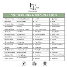 Load image into Gallery viewer, Close-up of the pantry label pack showcasing different labels for grains, spices, and snacks.