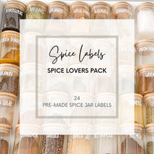 Load image into Gallery viewer, Pre-made spice jar labels for kitchen and pantry organisation
