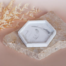 Load image into Gallery viewer, Hexagon Trinket Tray Marble Effect - Love and Labels
