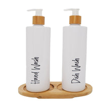 Load image into Gallery viewer, refillable hand wash bottles, hand wash dish wash bottles, refillable kitchen bottles - Love and Labels