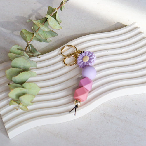 Lilac Daisy Keyring - Love and Labels