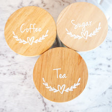Load image into Gallery viewer, Kmart Canister, tea and coffee canisters, Labels, pantry organisation, kitchen labels, jar labels - Love and Labels