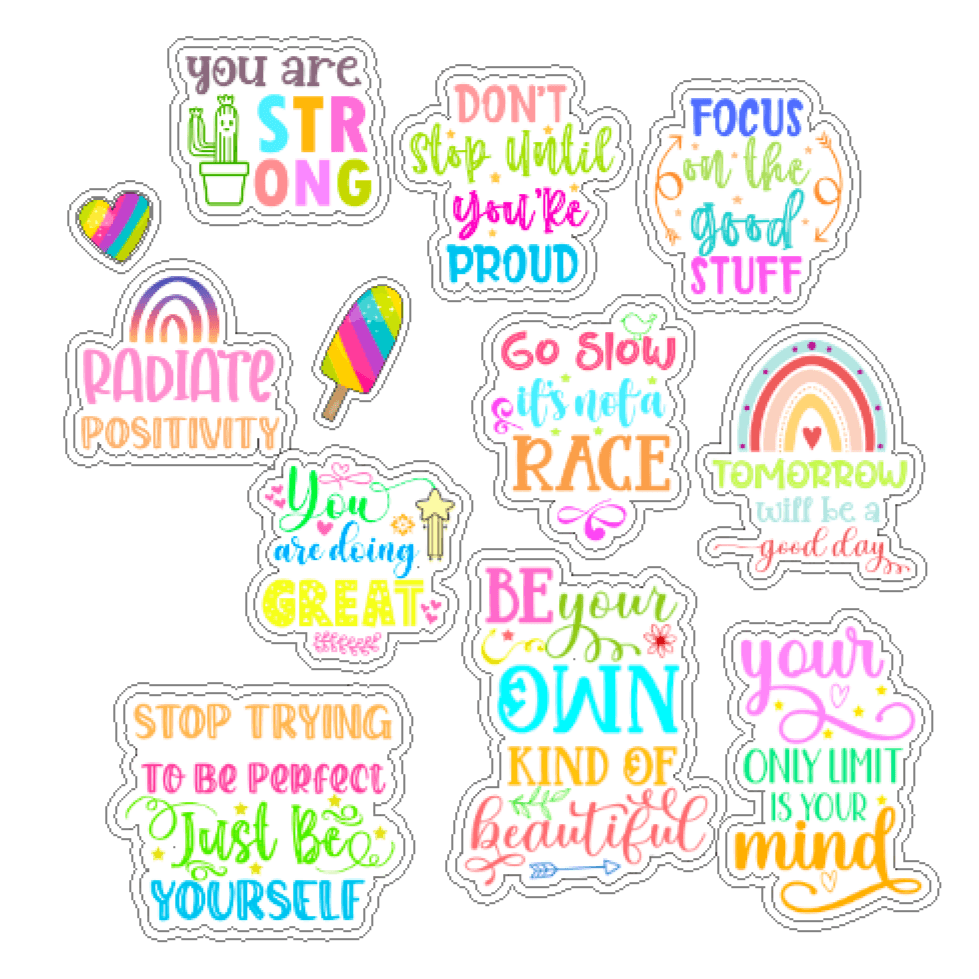 Printed Motivational Stickers for Planners - Love and Labels