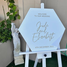 Load image into Gallery viewer, Personalised Acrylic Hexagon 600mm - Love and Labels