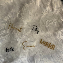 Load image into Gallery viewer, Personalised Baubles made from acrylic with custom name labels 
 - Love and Labels
