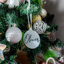 Load image into Gallery viewer, Artisan-crafted acrylic ornament with your name, showcasing the quality and style of Love and Labels baubles