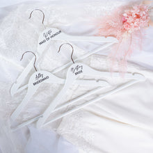 Load image into Gallery viewer, Personalised Bridal Hangers, bridesmaids gift ideas, bridesmaid gifts, name labels - Love and Labels