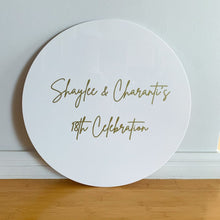 Load image into Gallery viewer, Personalised Round Acrylic Circle - Love and Labels