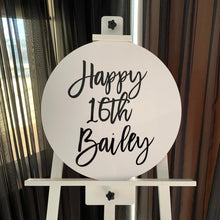 Load image into Gallery viewer, Personalised Round Acrylic Circle, Round Acrylic Personalised Birthday Sign - Love and Labels