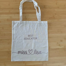 Load image into Gallery viewer, custom tote bag, teacher appreciation gift, teachers gift - love and labels